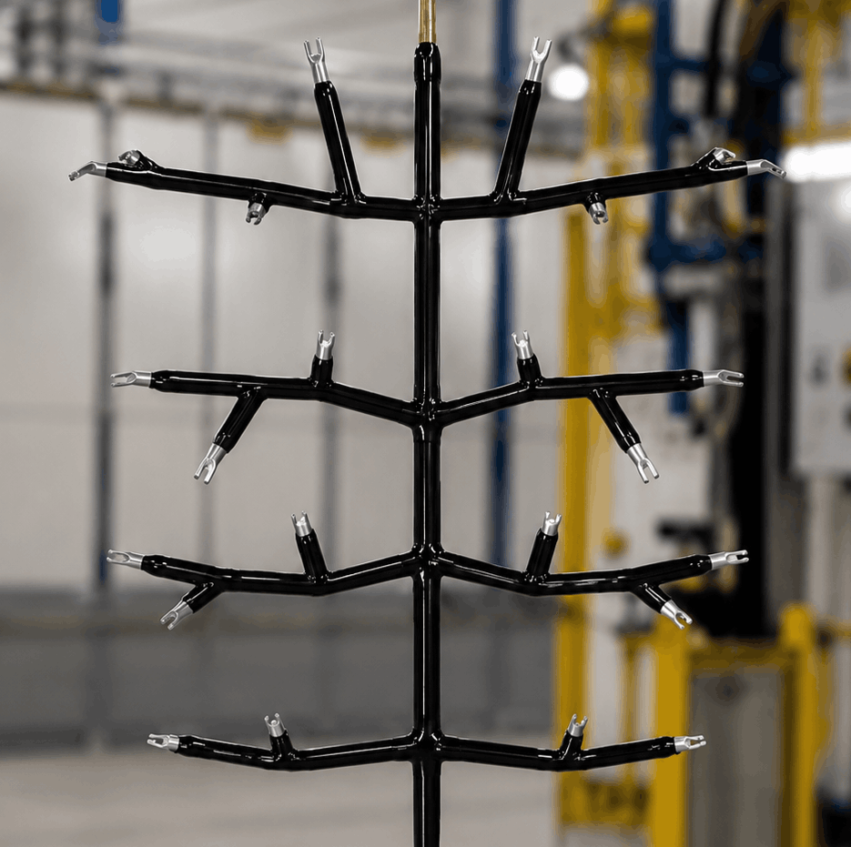 Custom powder coating rack