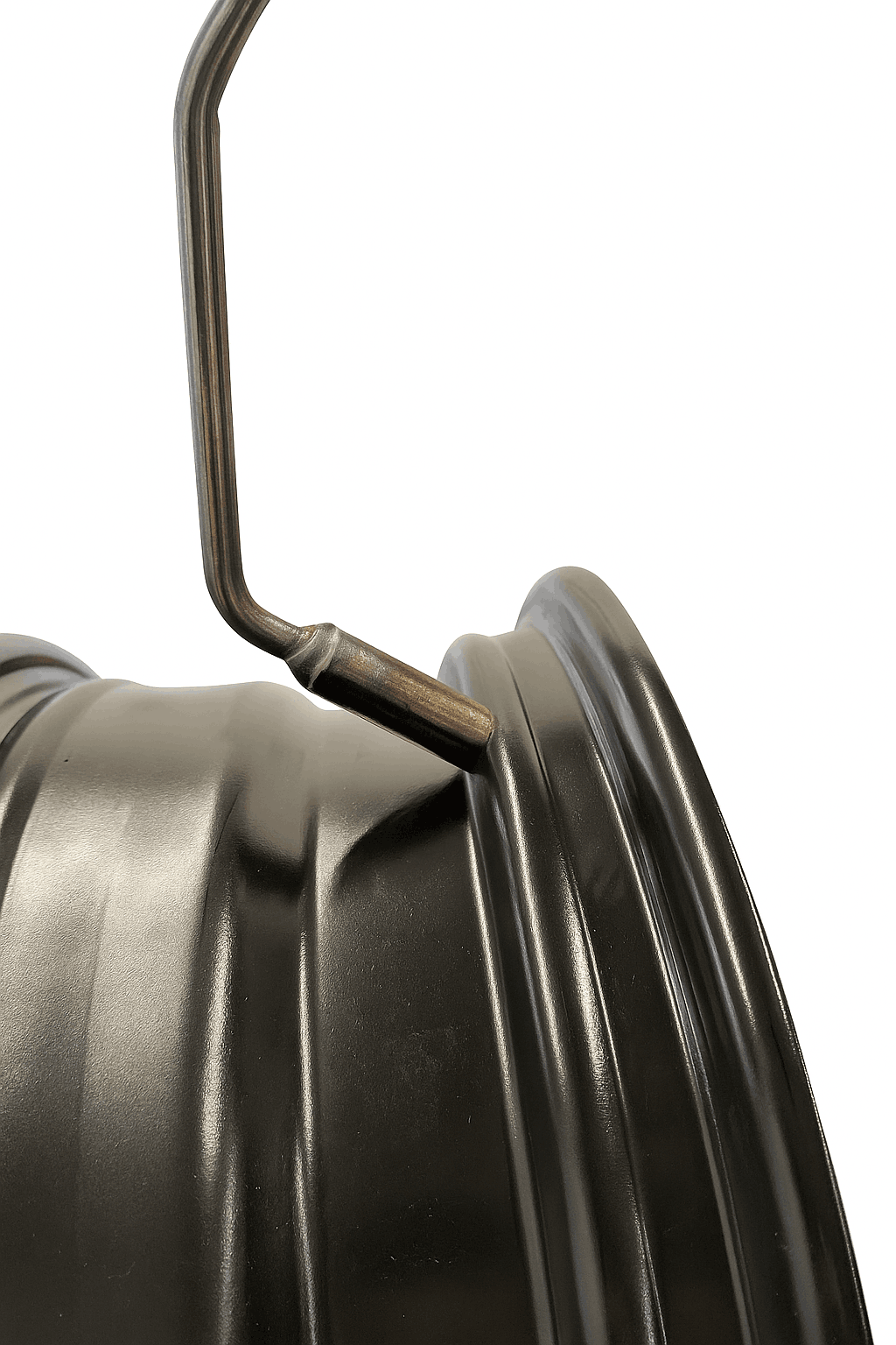 Close-up of the EPSI Wheel Hook System installed through a wheel valve hole