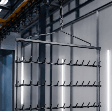 Rack refurbishment for powder coating